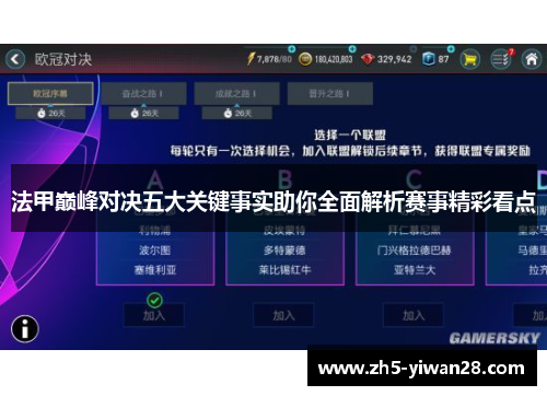 法甲巅峰对决五大关键事实助你全面解析赛事精彩看点 法甲巅峰对决五大关键事实助你全面解析赛事精彩看点