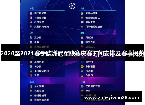 2020至2021赛季欧洲冠军联赛决赛时间安排及赛事概览 2020至2021赛季欧洲冠军联赛决赛时间安排及赛事概览