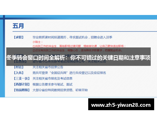 冬季转会窗口时间全解析:你不可错过的关键日期和注意事项 冬季转会窗口时间全解析:你不可错过的关键日期和注意事项